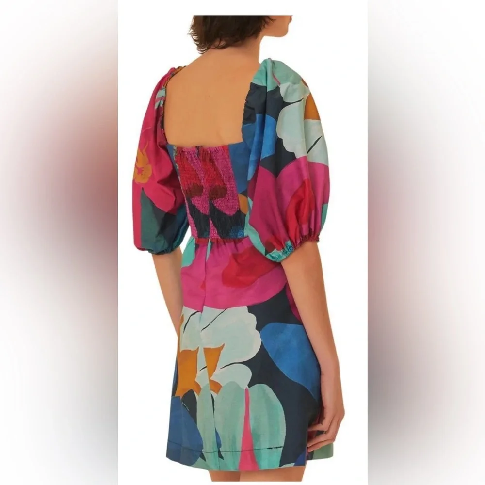 FARM Rio Colorful Puff Sleeve Dress - Picture 2 of 5